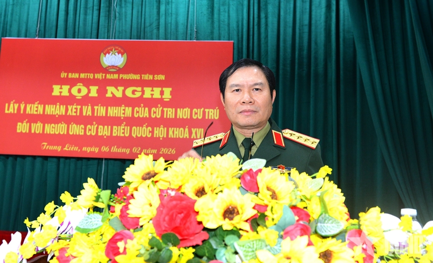 100% cử tri nơi cư trú tín nhiệm Đại tướng Nguyễn Tân Cương ứng cử đại biểu Quốc hội khóa XVI